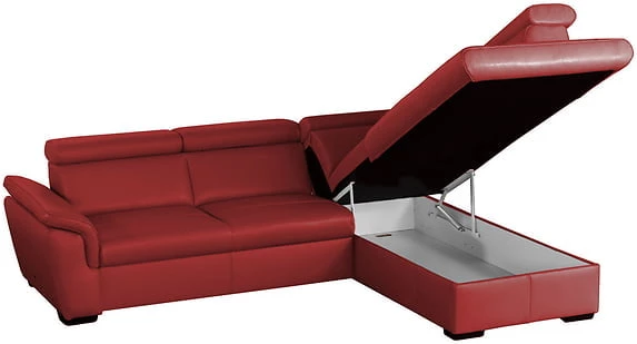 Rohová sedací souprava pravá pro každodenní spaní s úložným prostorem na lůžkoviny Porto New