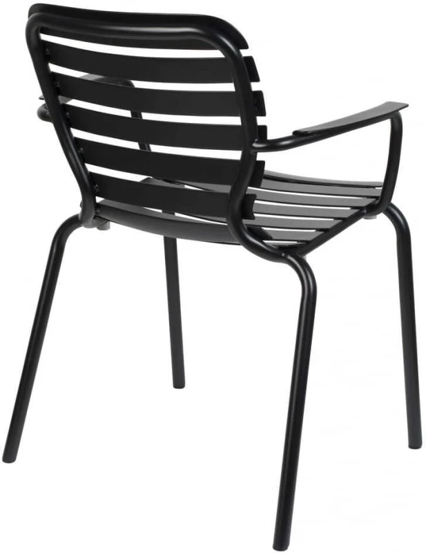 Krzesło ogrodowe Vondel z podłokietnikami czarne