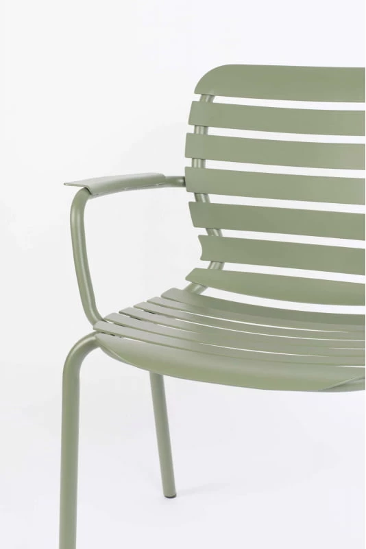 Krzesło ogrodowe Vondel z podłokietnikami zielone