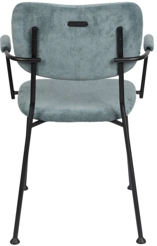 Krzeszło szaro-niebieskie z podłokietnikami Benson