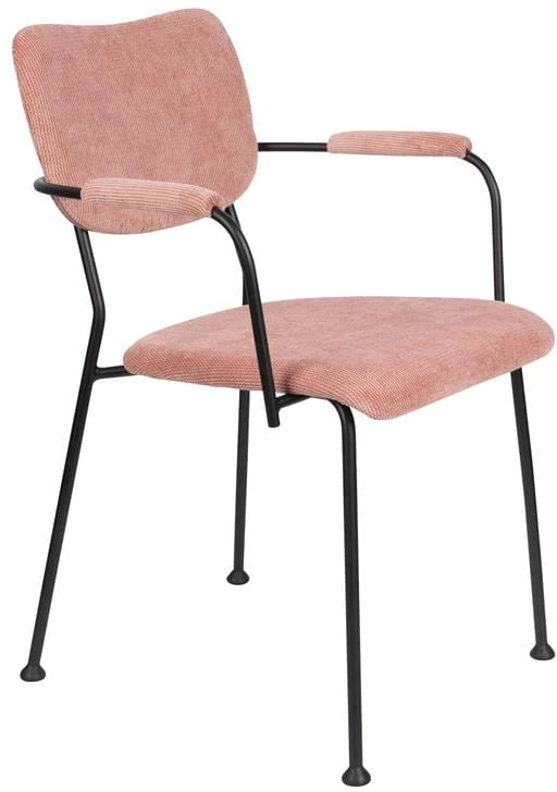 Krzeszło różowe z podłokietnikami Benson