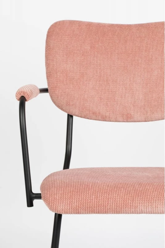 Krzeszło różowe z podłokietnikami Benson