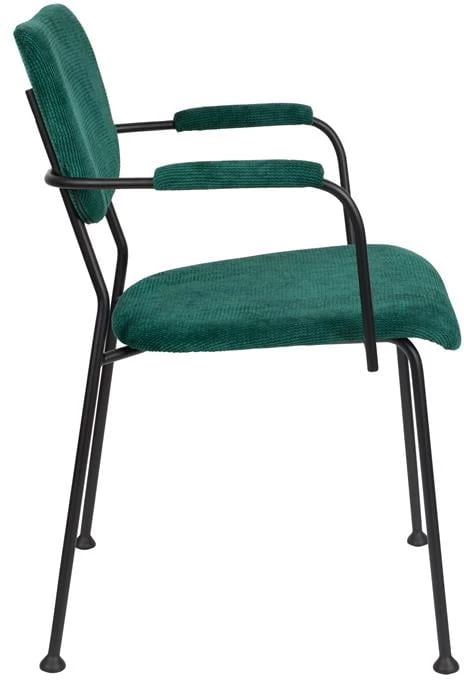 Krzeszło zielone z podłokietnikami Benson