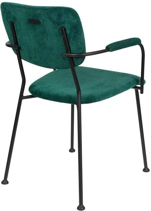 Krzeszło zielone z podłokietnikami Benson