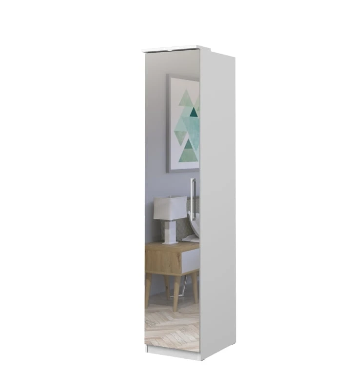 Jednodveřová skříň s osvětlením a zrcadlem do obývacího pokoje Optima