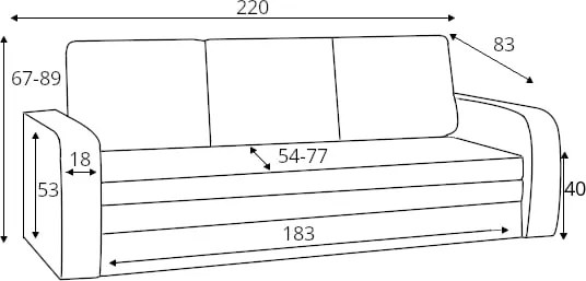 Sofa Inversa z funkcją spania i pojemnikiem na pościel