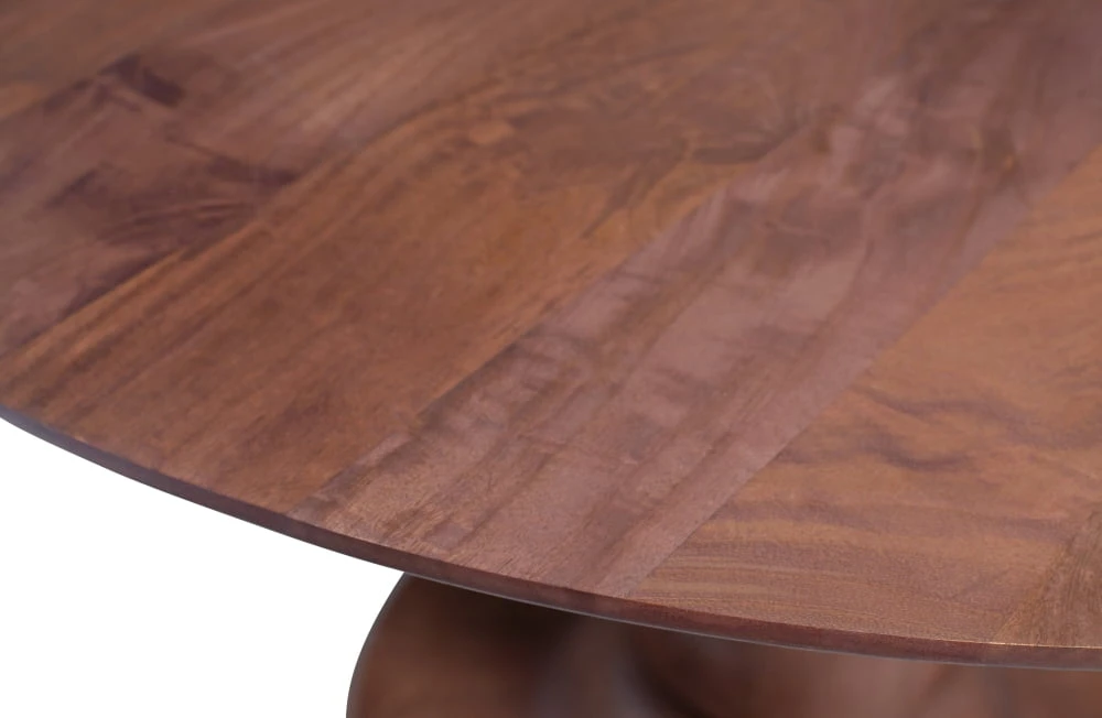 Stół Blanco z drewna mango w wykończeniu orzech o średnicy 120 cm