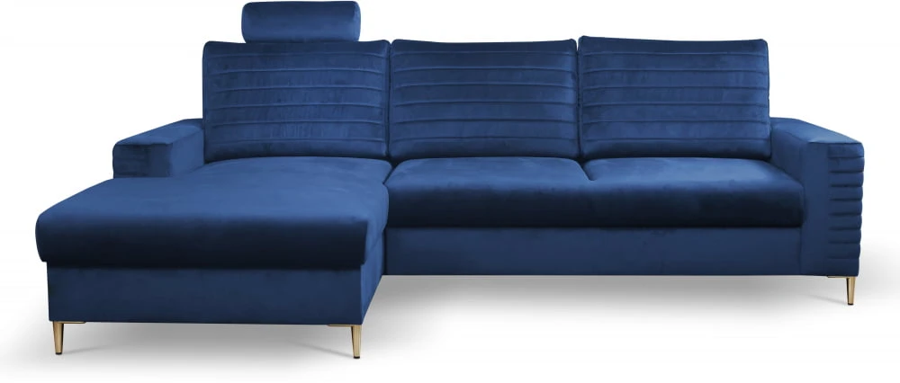 Canapé d'angle gauche Collin avec fonction couchage dauphin et coffre