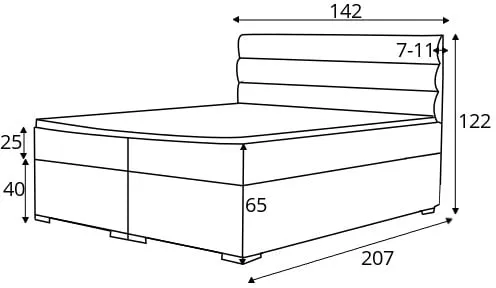 Kontinentální postel do ložnice 140 Softy