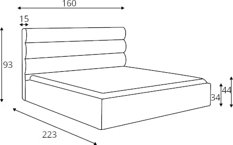 Postel 140 Caramel (kovový rošt, plynový zvedák, úložný prostor)