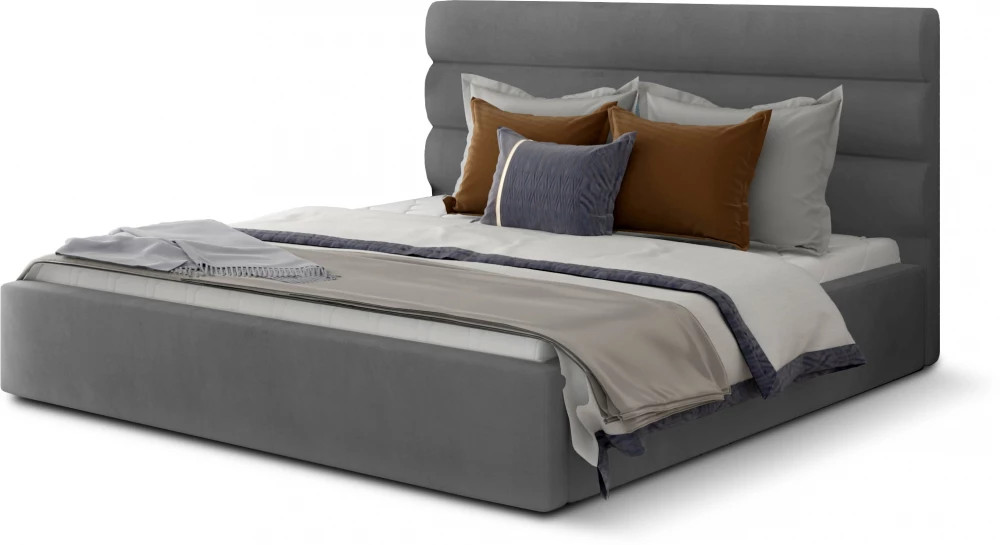 Čalouněná postel do ložnice 180 Caramel (kovový rošt, plynové písty, úložný prostor)