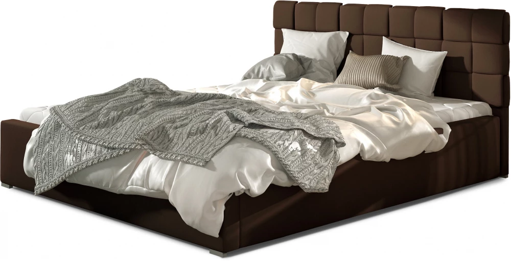 Čalouněná postel do ložnice 160 Grand (kovový rošt, plynové písty, úložný prostor)