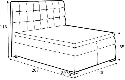 Postel boxspring 200 Deniz