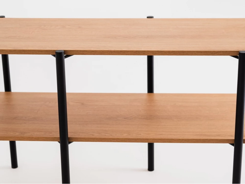 Konzolový stolek Rave Solid Wood hnědý se dvěma policemi 110x45