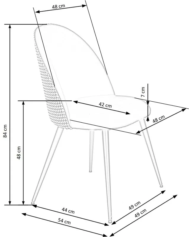 Stylowe krzesło K478 do jadalni czarny-biały
