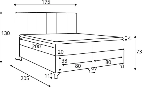 Postel boxspring 160 Basilio