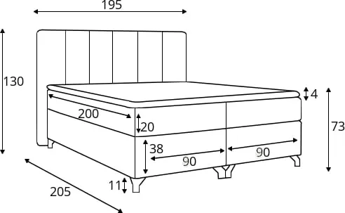 Postel boxspring 180 Basilio