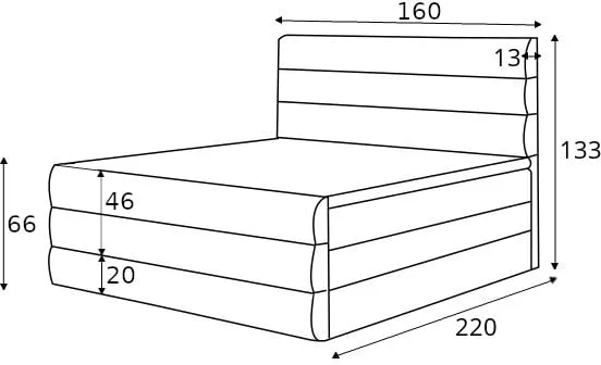 Postel boxspring 160 Cande