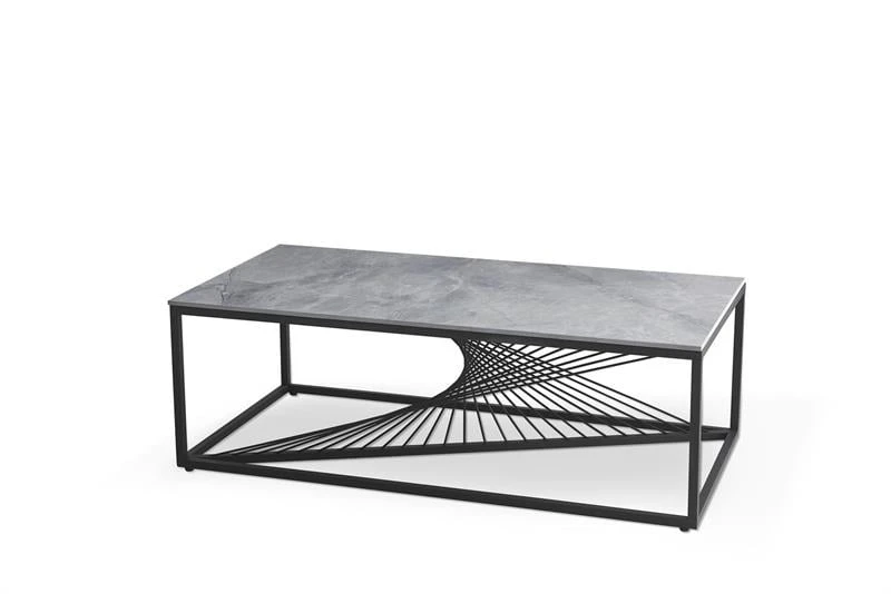 Konferenční stolek Infinity 2 do obývacího pokoje šedý mramor s černou