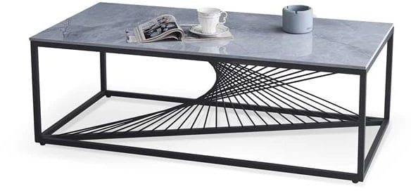 Konferenční stolek Infinity 2 do obývacího pokoje šedý mramor s černou