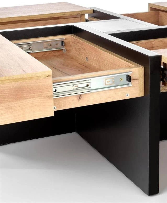 Designérský konferenční stolek Sevilla do obývacího pokoje dub craft s černou
