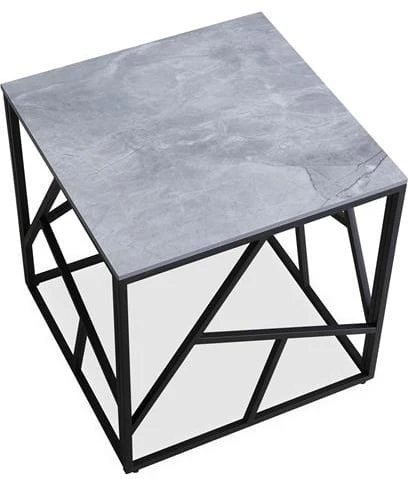 Designérský čtvercový konferenční stolek Universe 2 do obývacího pokoje šedý mramor