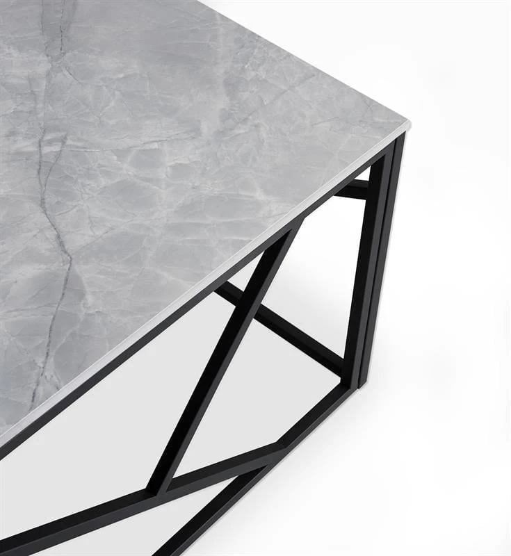 Designérský obdélníkový konferenční stolek Universe 2 do obývacího pokoje šedý mramor