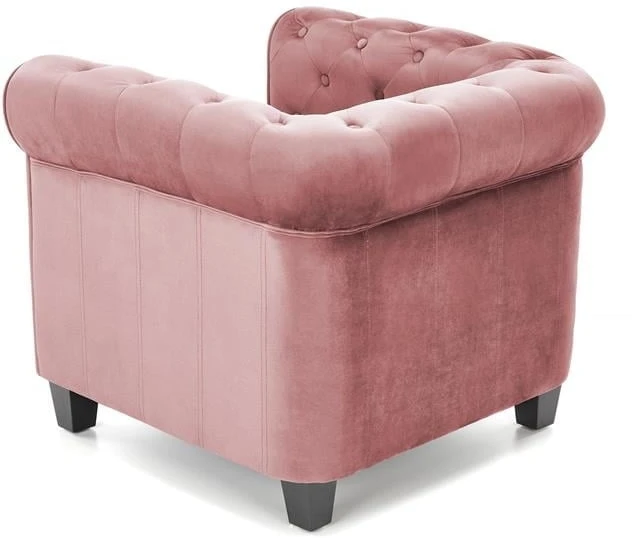 Tapicerowany fotel Eriksen do salonu różówy