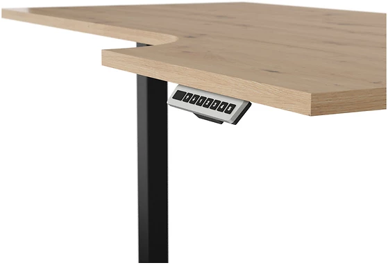 Rohový psací stůl 140 levý s elektrickým nastavením výšky, do kanceláře nebo pracovny Space Office