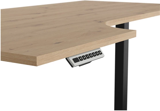 Rohový psací stůl 140 levý s elektrickým nastavením výšky, do kanceláře nebo pracovny Space Office