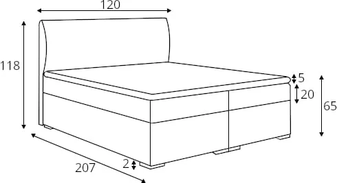 Postel boxspring 120 Sandi