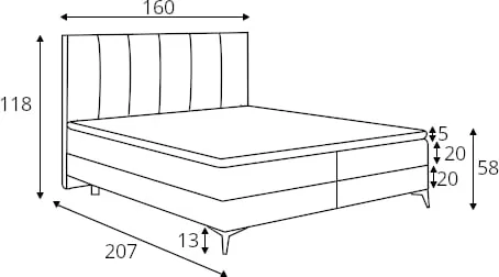 Postel boxspring 160 Adert