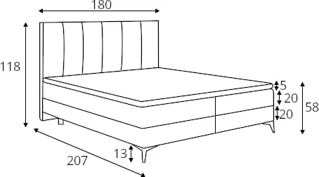 Postel boxspring 180 Adert