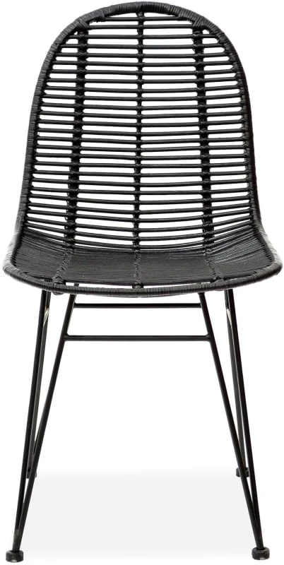 Krzesło ogrodowe K-337 rattan naturalny (czarne)