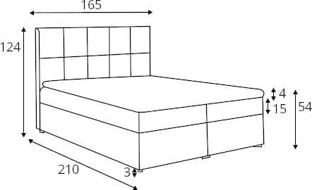Postel boxspring do ložnice 165 Glossy
