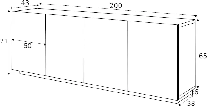 Komoda Asha 200 cm