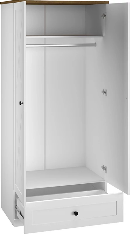 Moderní šatní skříň se zásuvkou a dveřmi do ložnice Lille