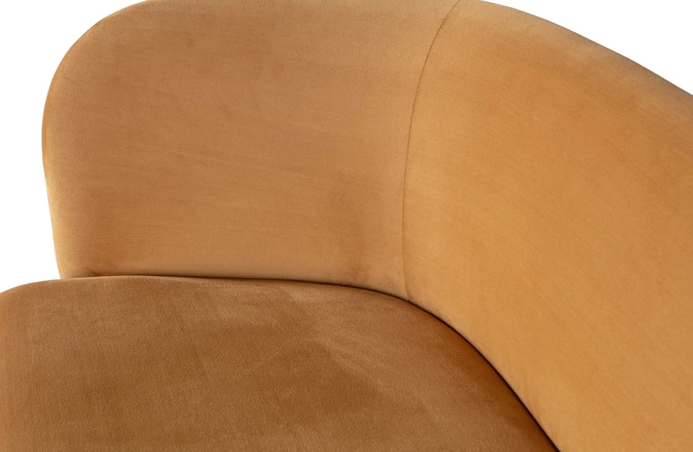 Sofa musztardowa velvet - lewa