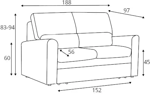 Sofa 3-osobowa Fulla z funkcją spania i pojemnikiem na pościel