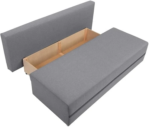 Pohodlná pohovka pro každodenní spaní s mechanismem rozkládání typu DL a úložným prostorem na lůžkoviny Mata 