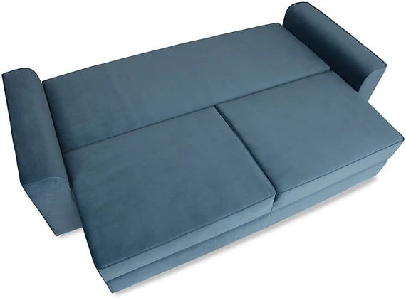 Elegantní pohovka pro každodenní spaní s mechanismem rozkládání typu DL a úložným prostorem na lůžkoviny Kaps 