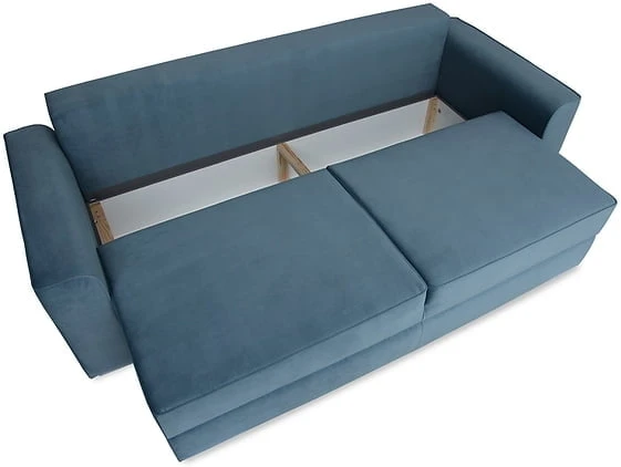 Elegantní pohovka pro každodenní spaní s mechanismem rozkládání typu DL a úložným prostorem na lůžkoviny Kaps 