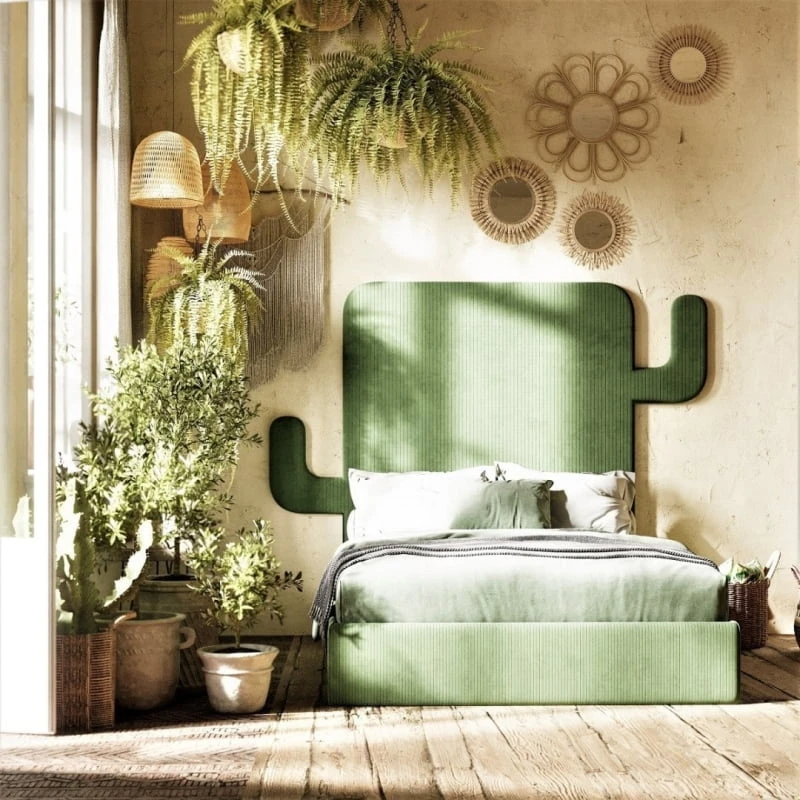 Extravagantní čalouněná postel do ložnice 120 Cactus