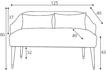 Sofa 125 Emi velvet
