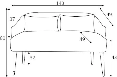Sofa 140 Emi velvet