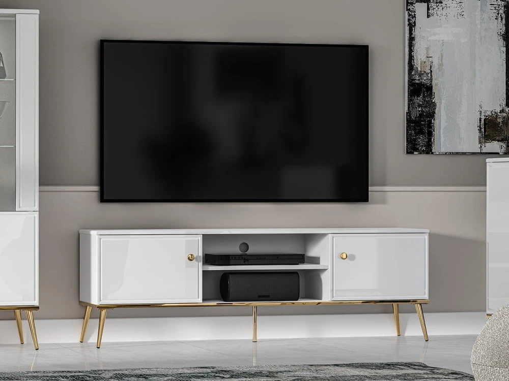 Velký dvoudveřový TV stolek do obývacího pokoje Goldin