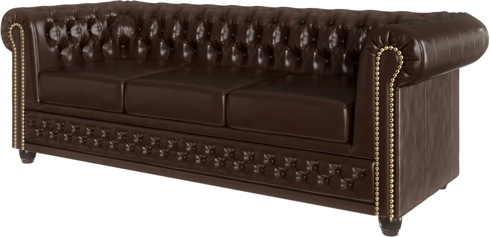 Zestaw Chesterfield York z sofą 3-osobową z funkcją spania, sofą 2-osobową oraz fotelem
