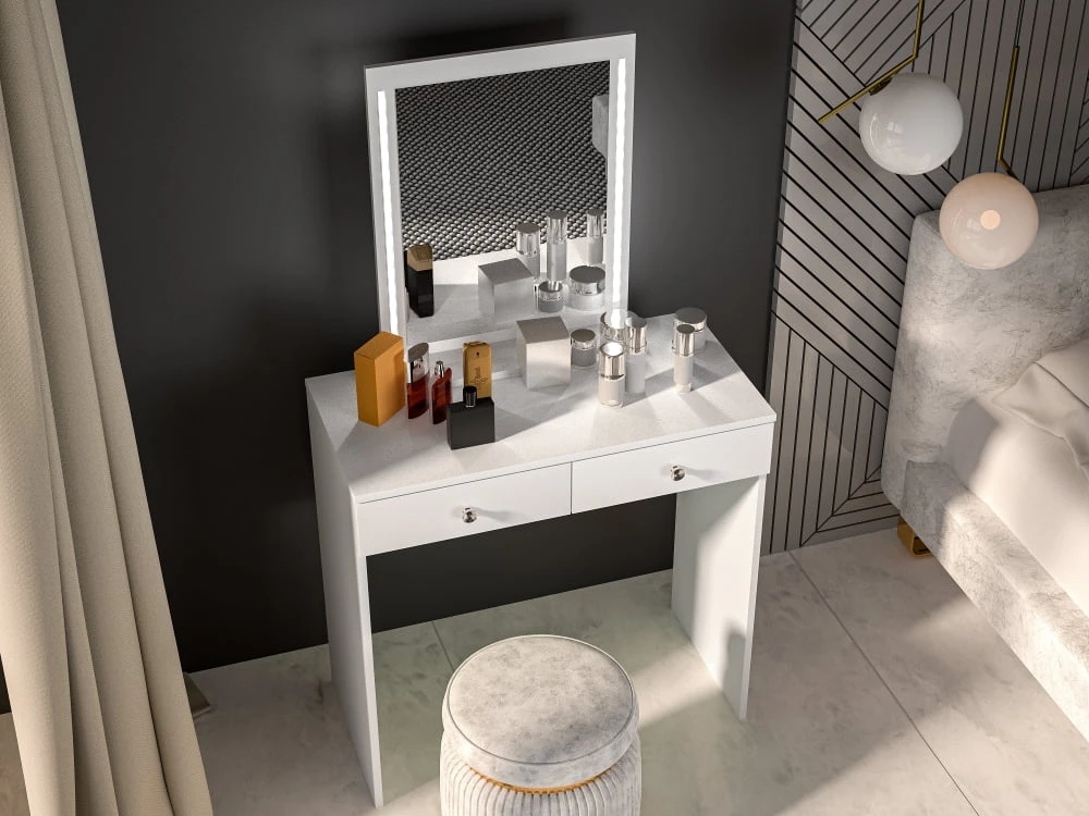Praktický toaletní stolek se zásuvkami a zrcadlem do ložnice Bijou