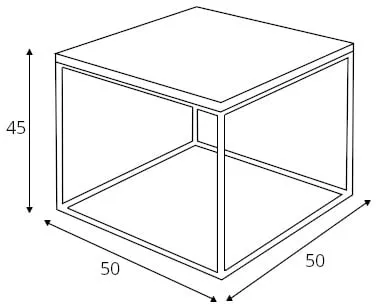 Konferenční stolek na kovových rámech do obývacího pokoje Tensio Solid Wood 50