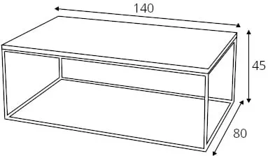 Konferenční stolek na kovových rámech do obývacího pokoje Tensio Solid Wood 140